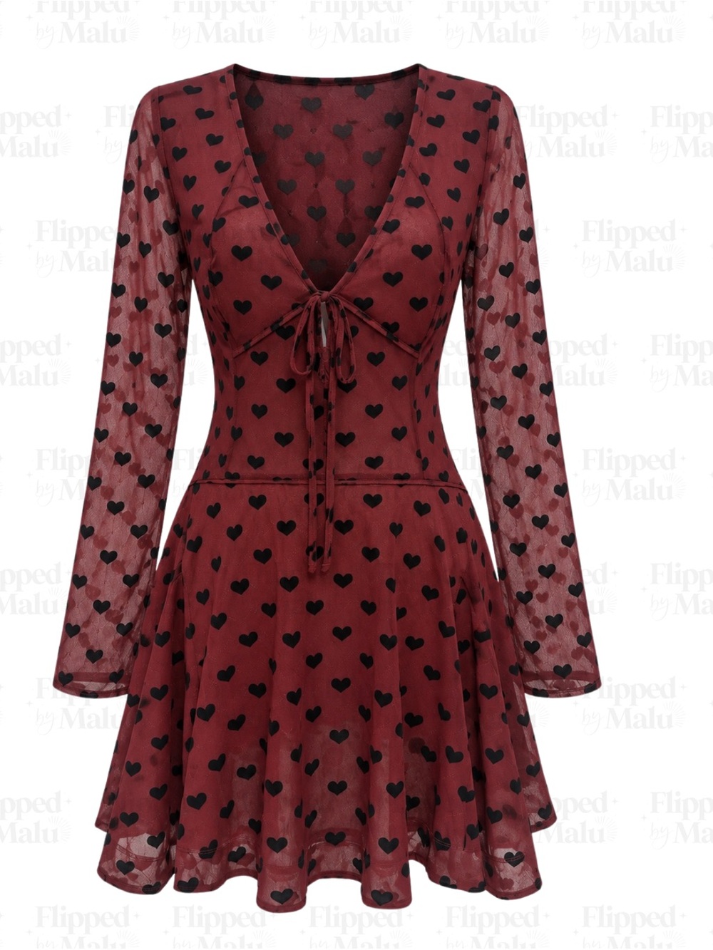 NWT Free People Sway With Me Heart Mini Dress Red Size M $148